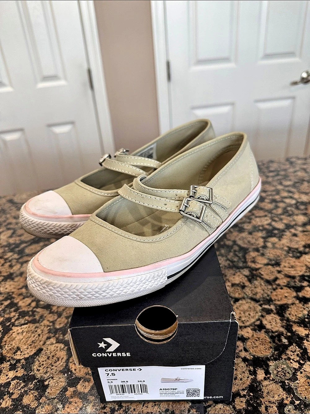 Converse Chuck Taylor All Star Dainty Mary Jane Ox Green & Pink US 7.5